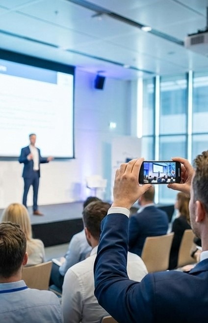 Guest scanning a QR code with a mobile phone