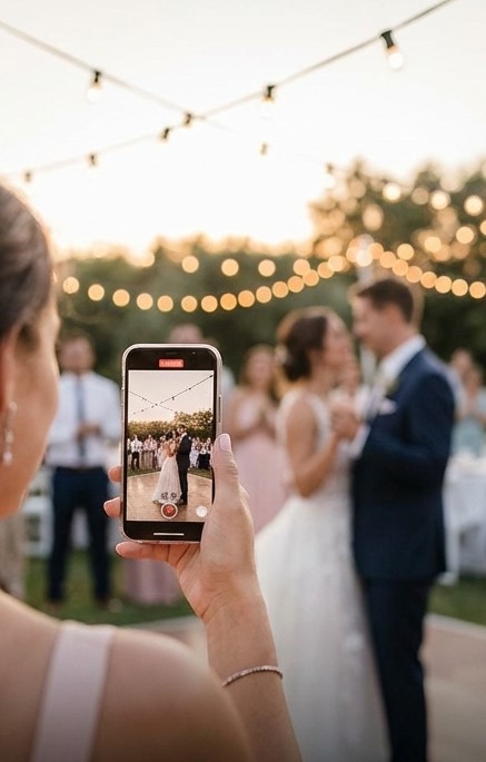 Guest scanning a QR code with a mobile phone